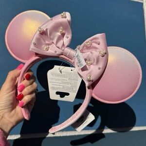 Disney Pink Minnie Mouse Ears with Pearl Bow